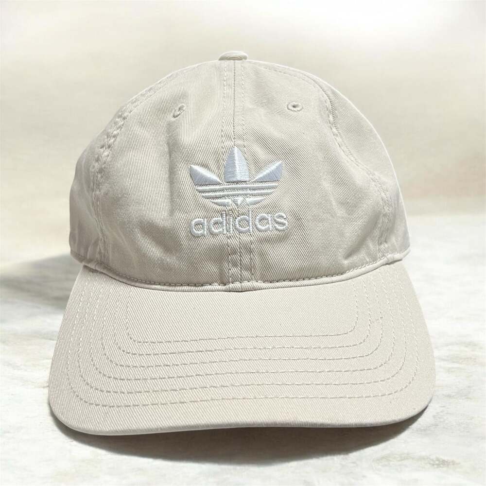 Adidas Originals Trefoil Relaxed Fit Adjustable Strapback Baseball Cap in Tan